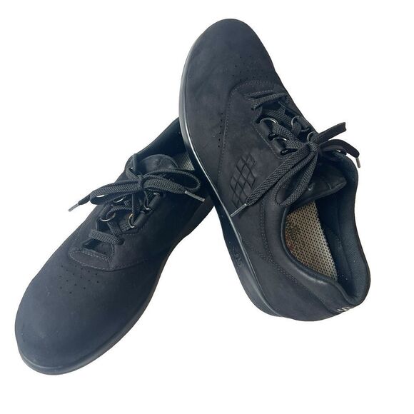 SAS Tripad Comfort Free Time Shoes Black Nubuck Lace Up Low Top Womens Sz 10.5 N - Picture 2 of 10